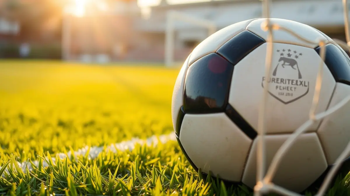 Imagen genérica de un balón de fútbol en el césped de un estadio.
