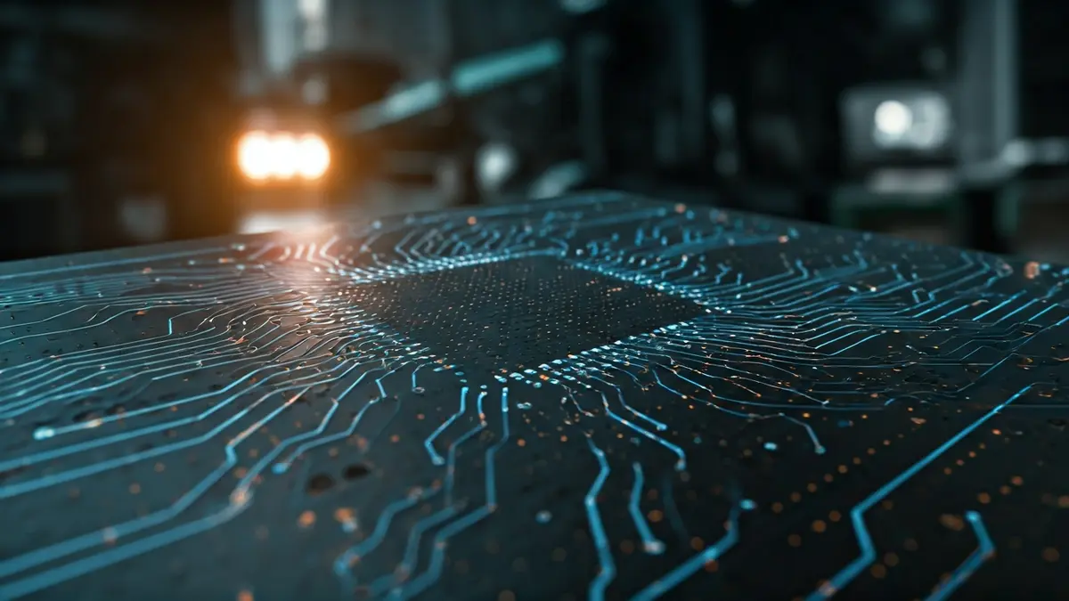 Imatge genèrica d'una placa de circuit amb línies brillants, simbolitzant tecnologia avançada.