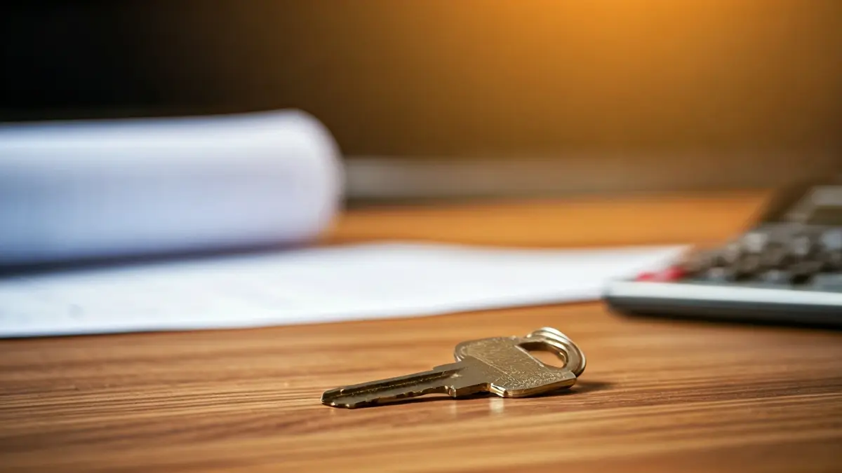 Imatge genèrica d'unes claus de casa sobre una taula, amb plànols desenfocats al fons, simbolitzant la compravenda d'habitatges.