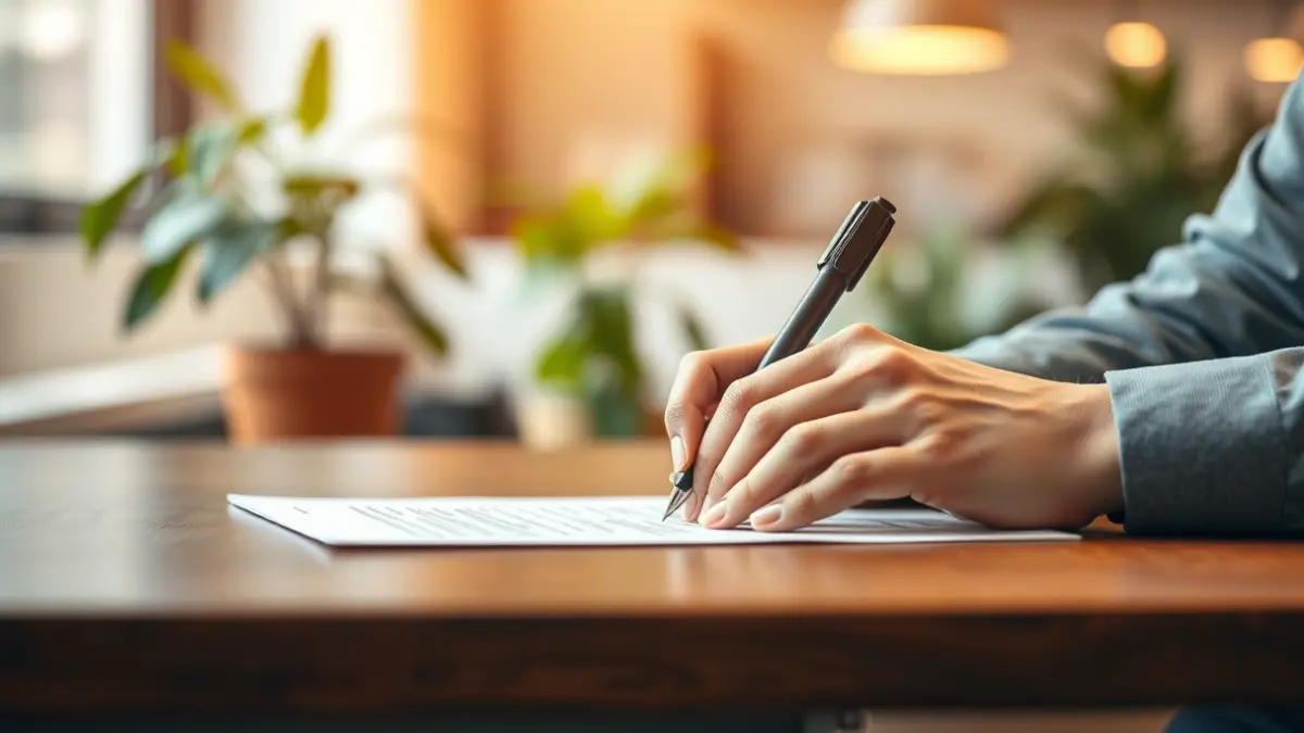 Imagen genérica de manos firmando un documento, simbolizando la colaboración en proyectos de empleo verde.