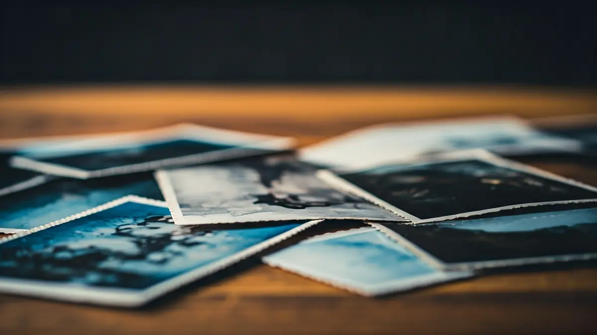 Imagen genérica de fotografías antiguas dañadas por el agua y el barro.