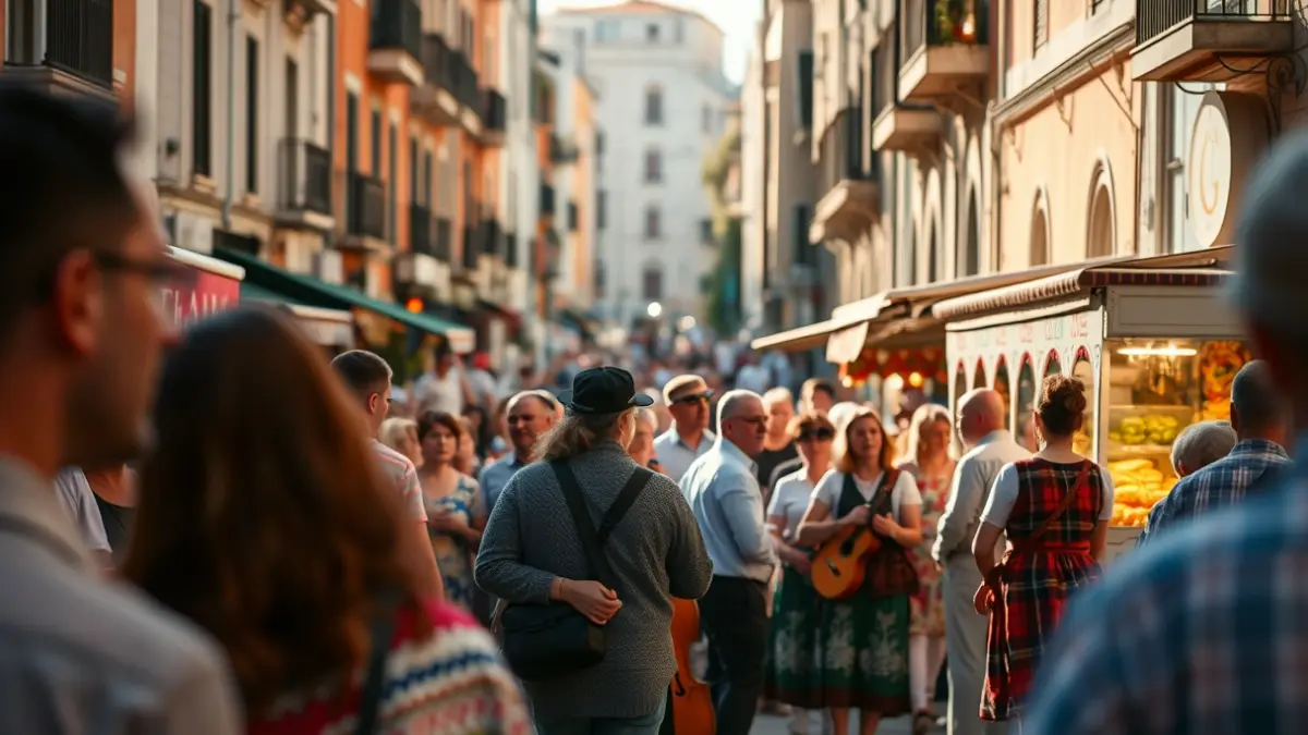 Generic image of a folklore and gastronomy event in a Mediterranean city.