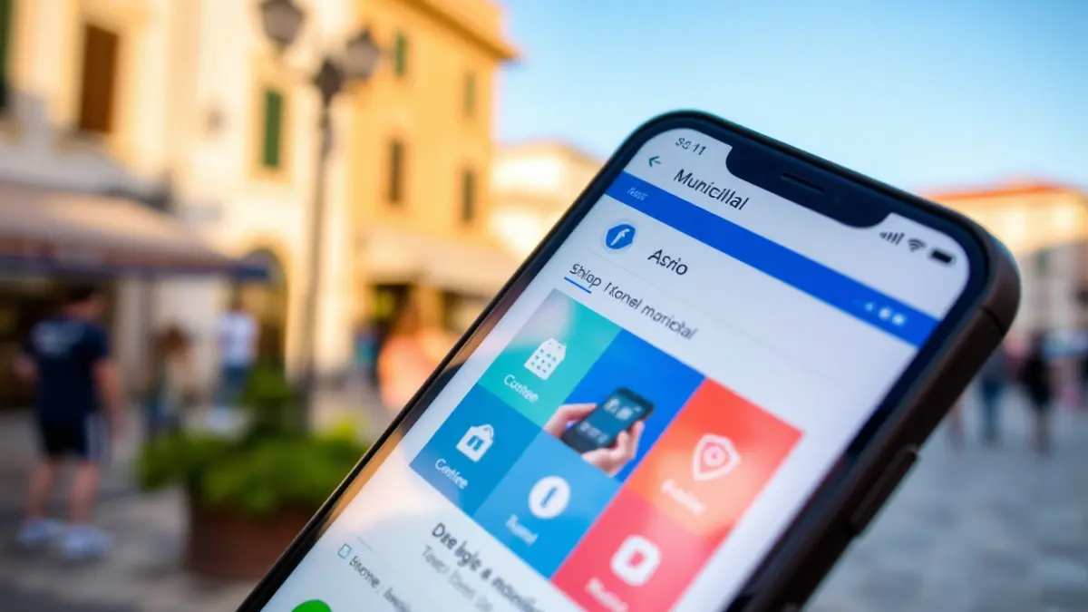 Imatge genèrica d'un telèfon mòbil mostrant una aplicació municipal.