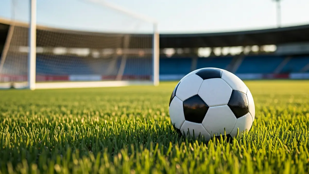 Imagen genérica de un balón de fútbol en el césped de un estadio.