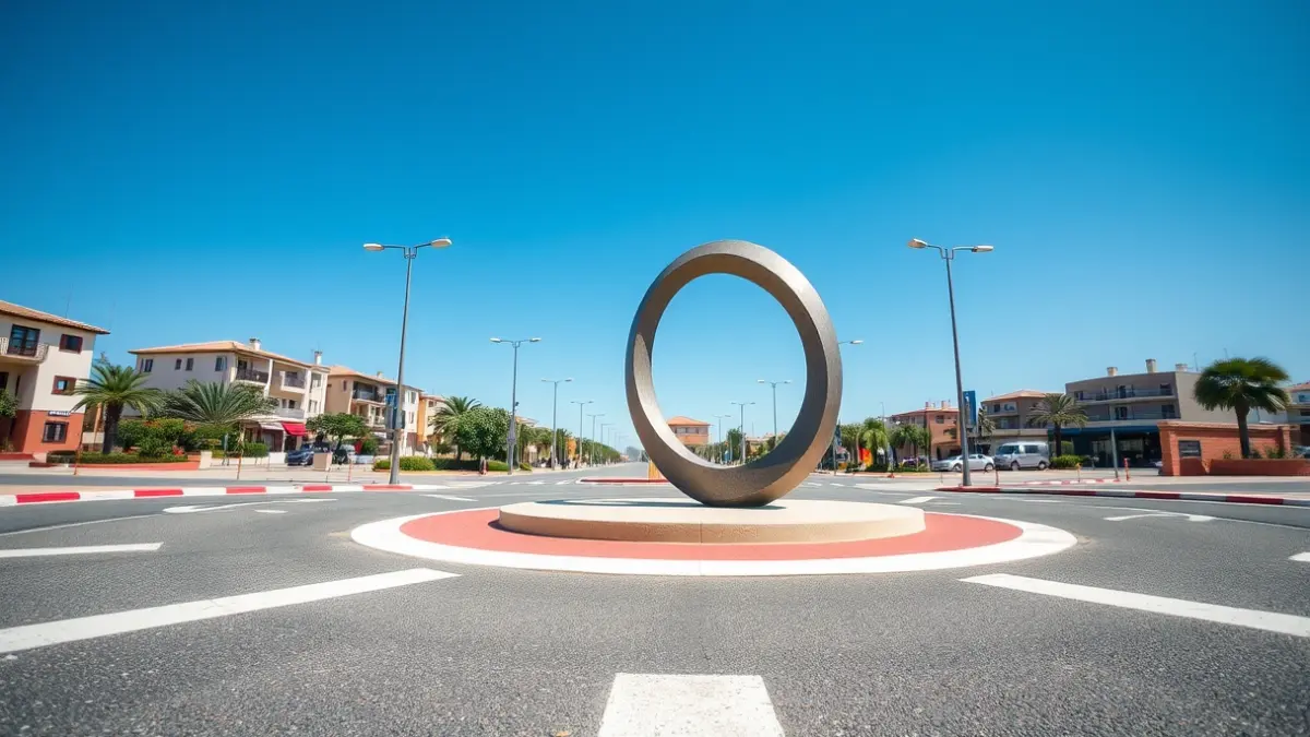 Imagen del 'Monumento a la Naranja' en una rotonda renovada de Algemesí.