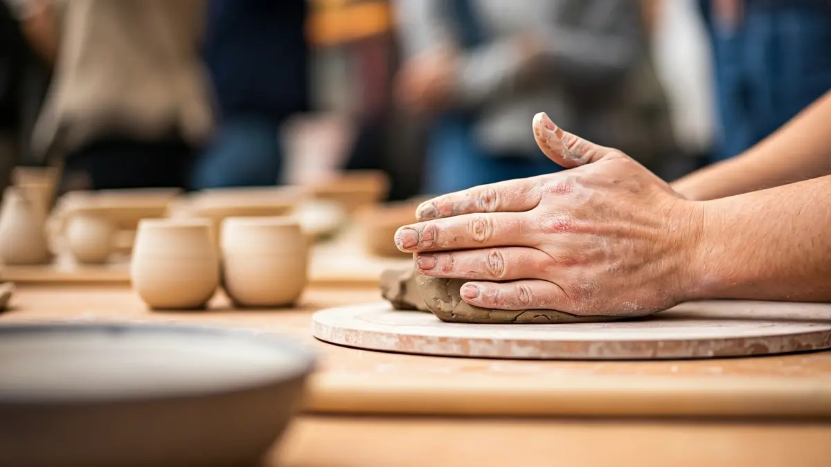Imagen genérica de manos trabajando con barro en un taller de artesanía.