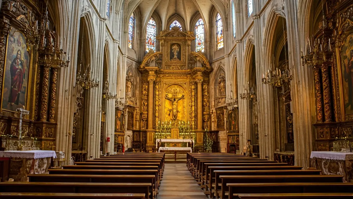 Imagen del interior de una iglesia valenciana durante una celebración religiosa.
