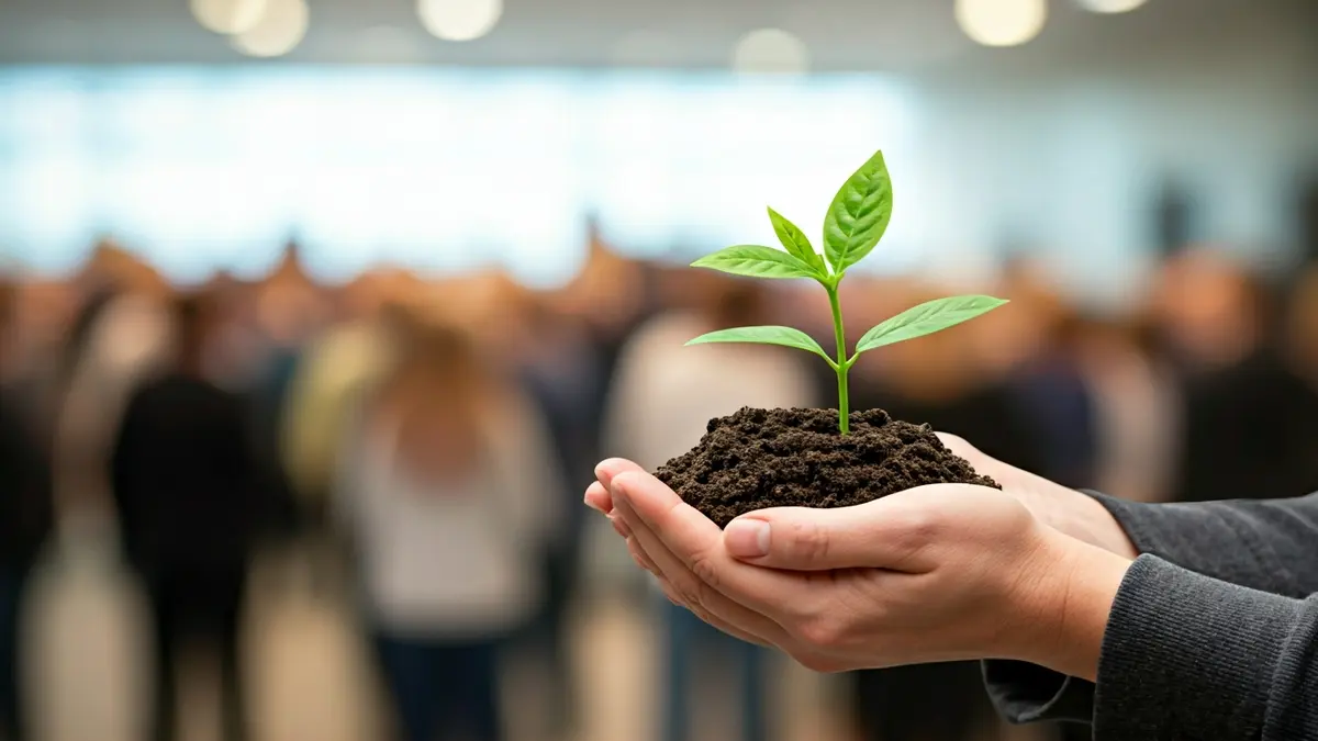 Generic image of hands holding a plant, symbolizing health.