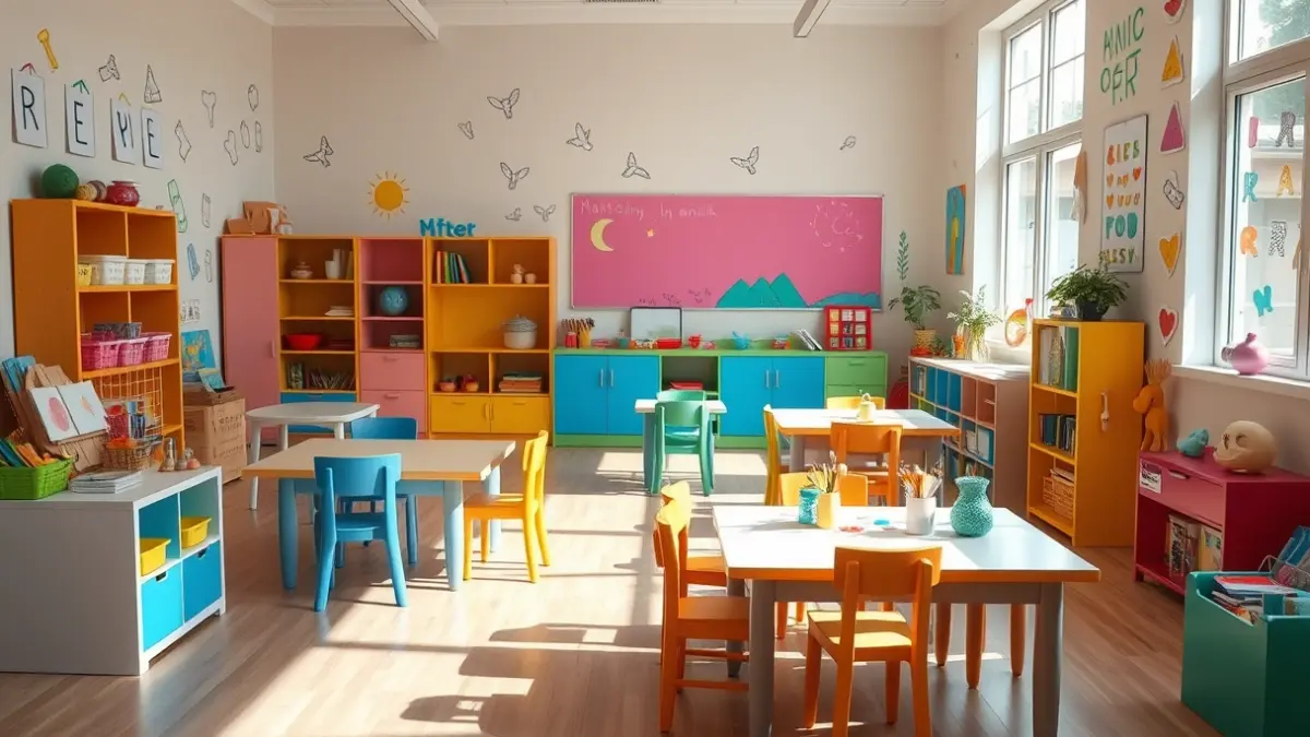 Generic image of a school classroom with children's activities.