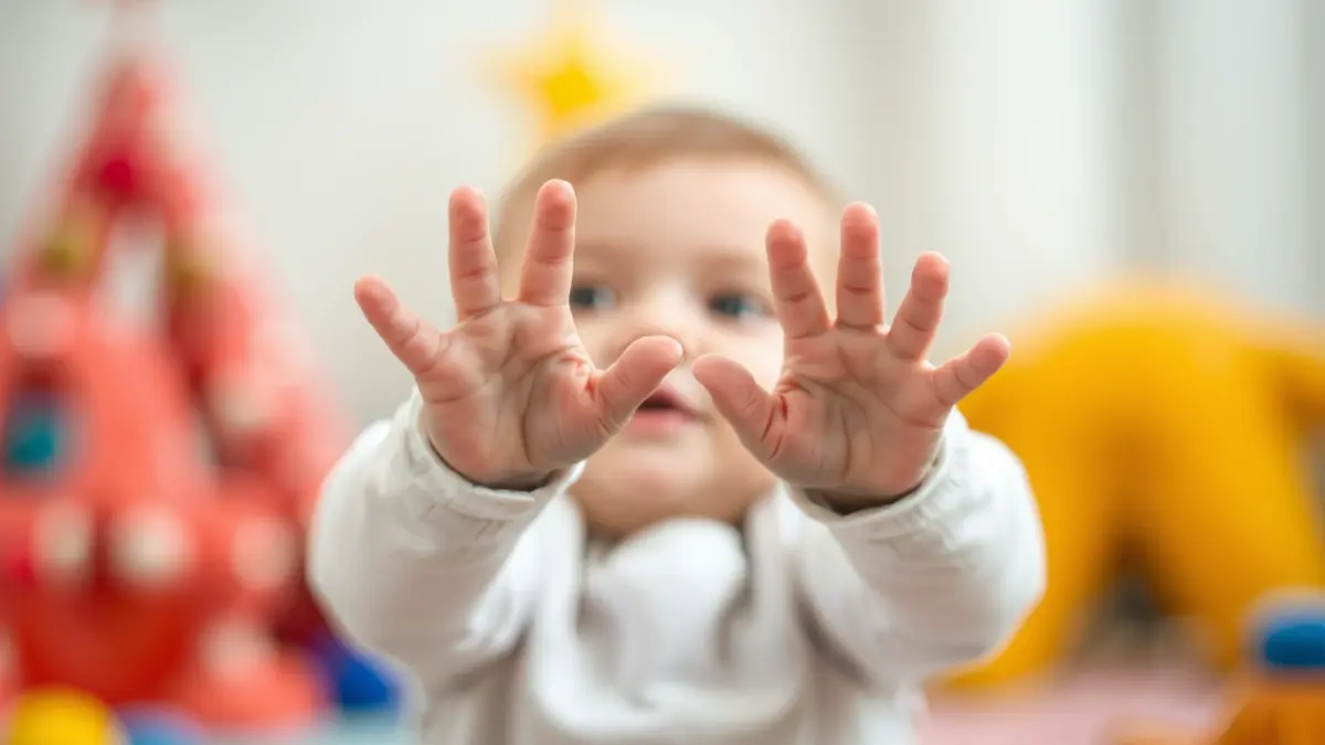 Generic image of a baby interacting with sensory elements in a show.
