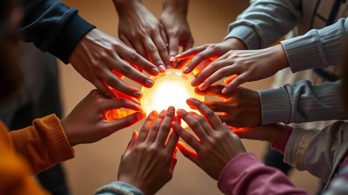 Generic image of adult and youth hands interacting, symbolizing family dialogue and collaboration.