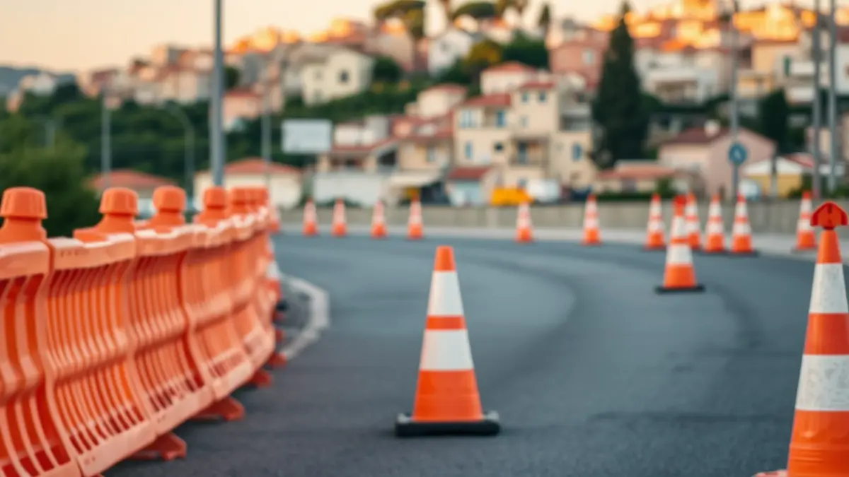 Generic image of roadworks with safety barriers and traffic cones.