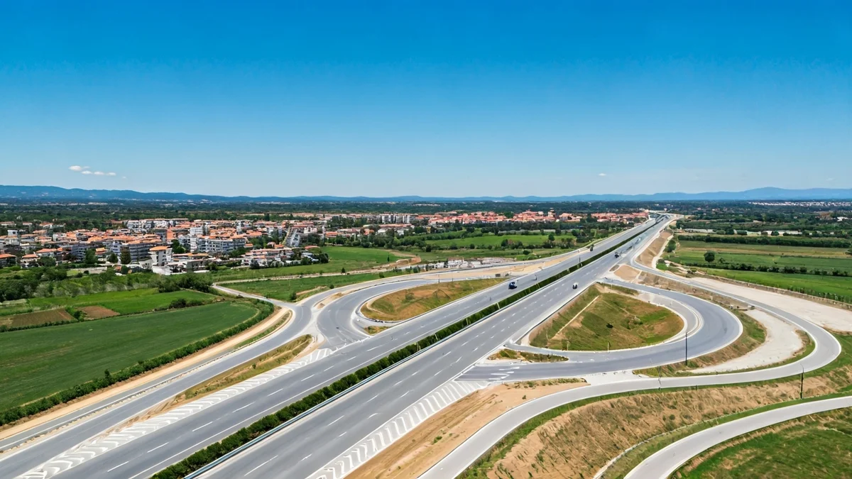 Imatge aèria d'una rotonda de grans dimensions amb nous accessos viaris.