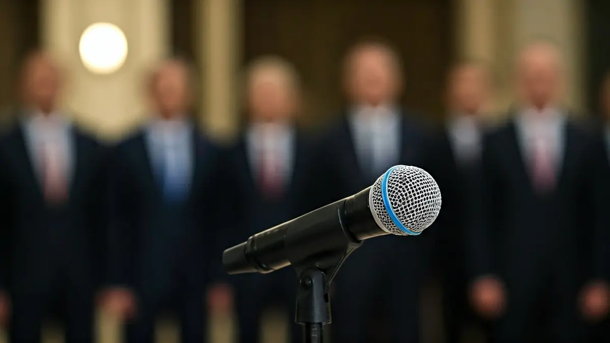 Imagen genérica de un micrófono en un atril, simbolizando una declaración pública o rueda de prensa.