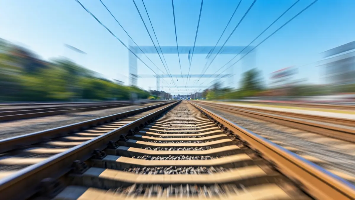 Imatge genèrica de vies de tren amb senyalització, representant la millora de la infraestructura ferroviària.