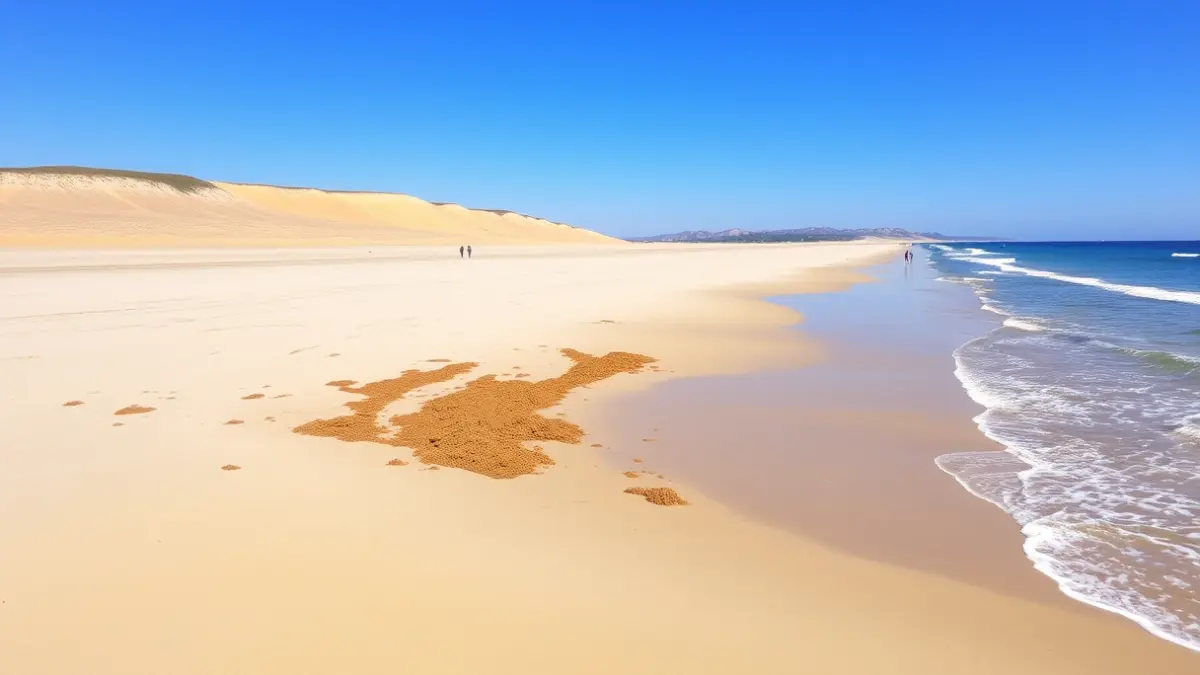 Imatge de la platja del Marenyet i l'Estany en Cullera, amb treballs de regeneració costanera.