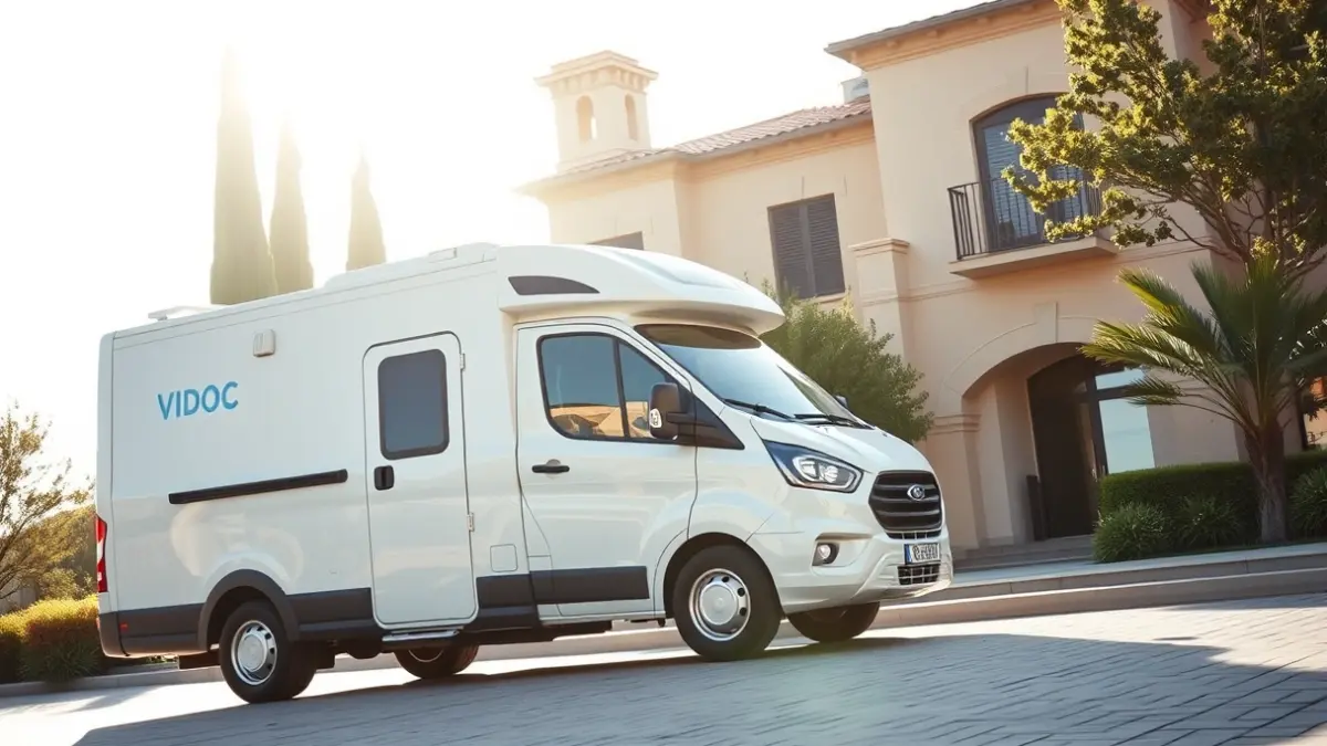 Imatge d'un vehicle mòbil de documentació (VIDOC) oferint servicis a la ciutadania.