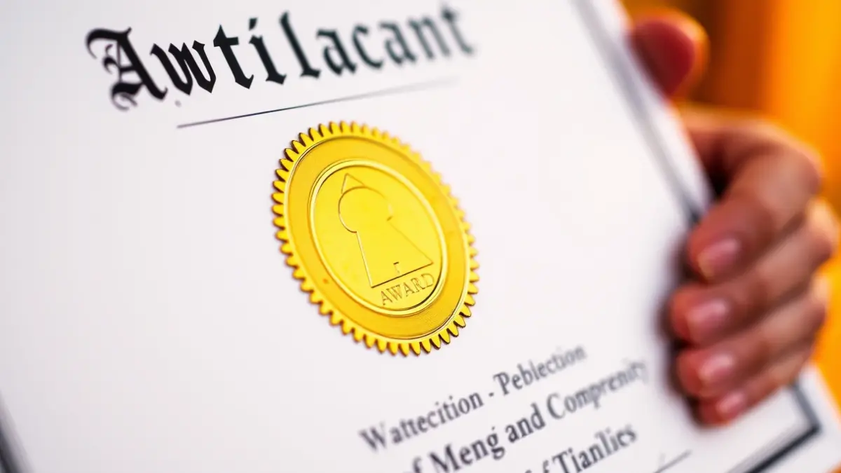 Imatge genèrica d'un certificat de reconeixement amb un segell daurat.