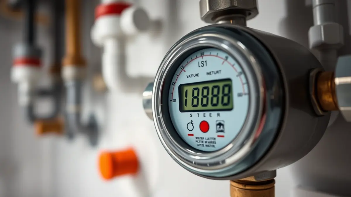 Imatge genèrica d'un comptador d'aigua digital, amb números en la pantalla.