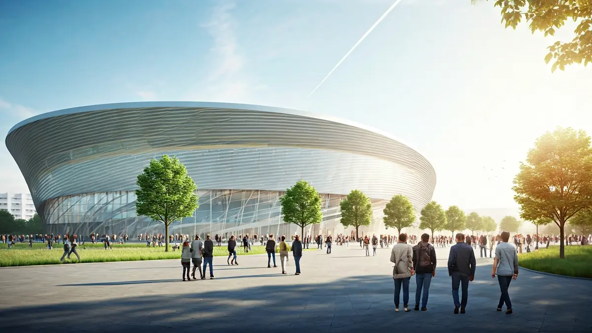 Image of a modern architectural project for a multifunctional space.