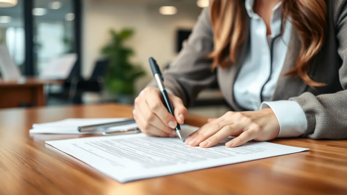 Imatge genèrica de mans signant un document, simbolitzant la contractació i l'ocupació.