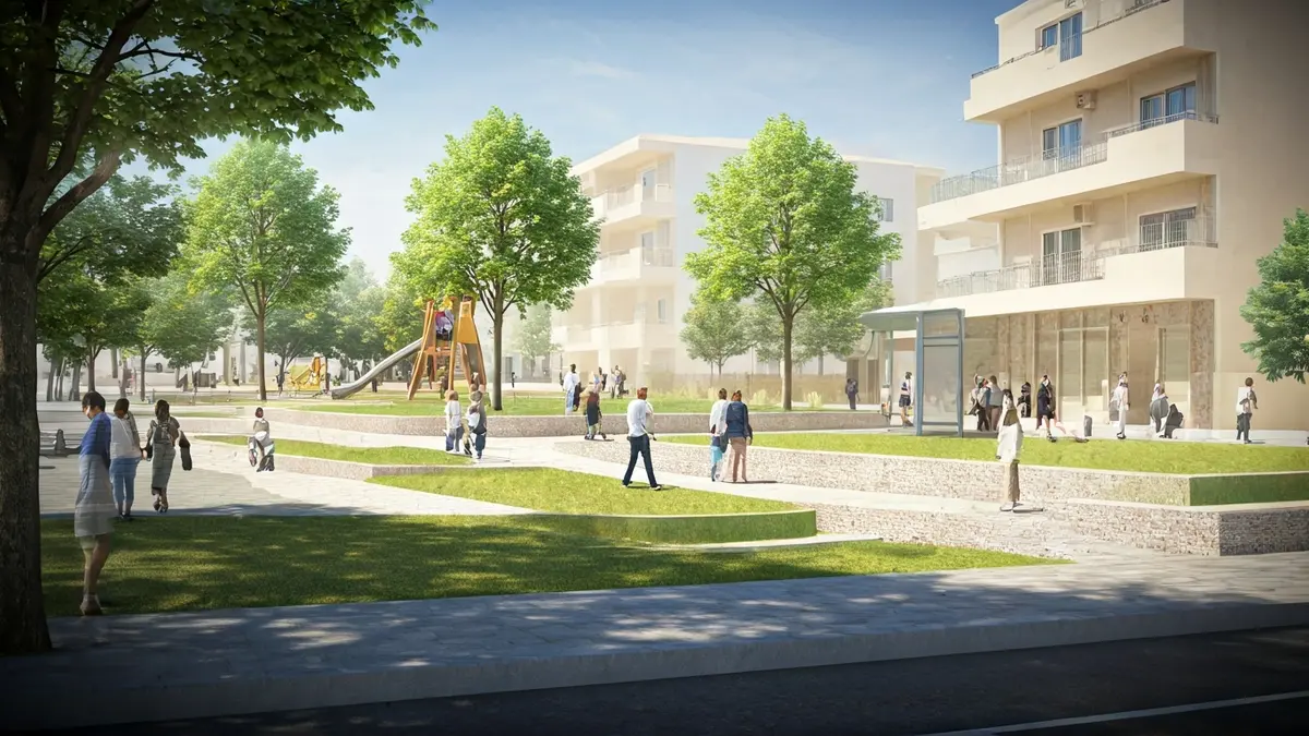 Imatge d'una nova zona verda amb tres nivells a Bocairent