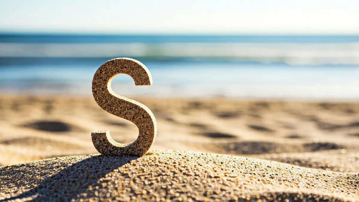 Generic image of a sustainability symbol on a beach.