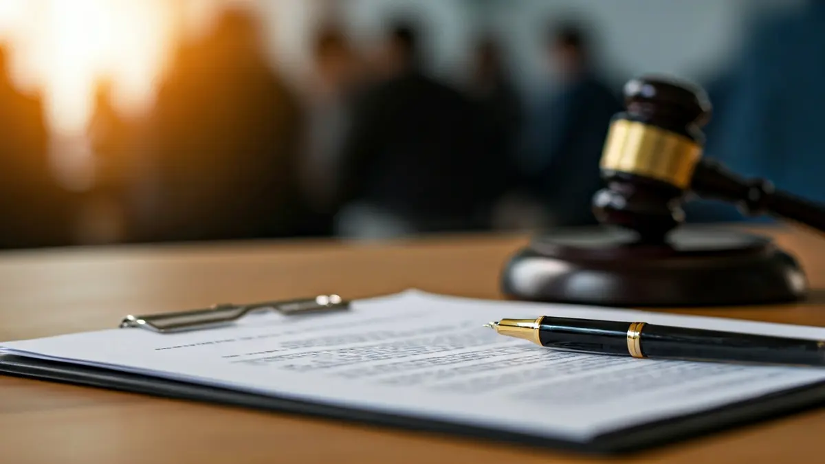 Generic image of a legal document with a pen and a judge's gavel, symbolizing administrative and legal actions.