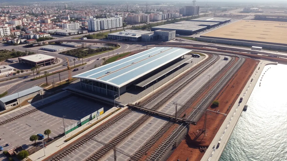 Imatge aèria de l'entorn de l'estació de tren de Castelló en desenvolupament.