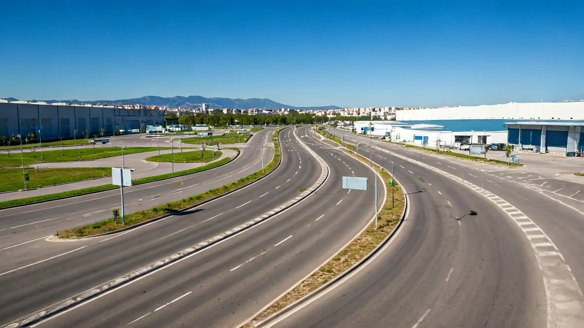 Imatge aèria d'un polígon industrial modernitzat amb noves infraestructures.