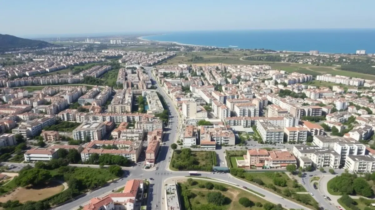 Imatge aèria genèrica d'una zona urbana mediterrània amb edificis i espais públics.