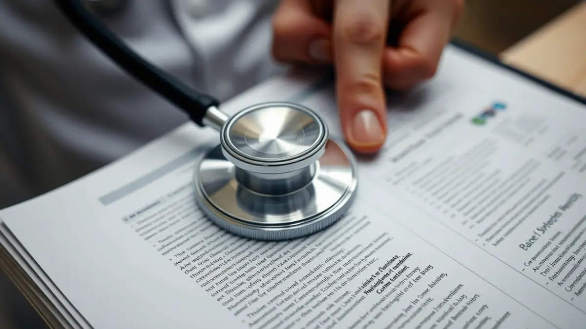 Generic image of a medical file with a stethoscope, symbolizing a medical negligence case.