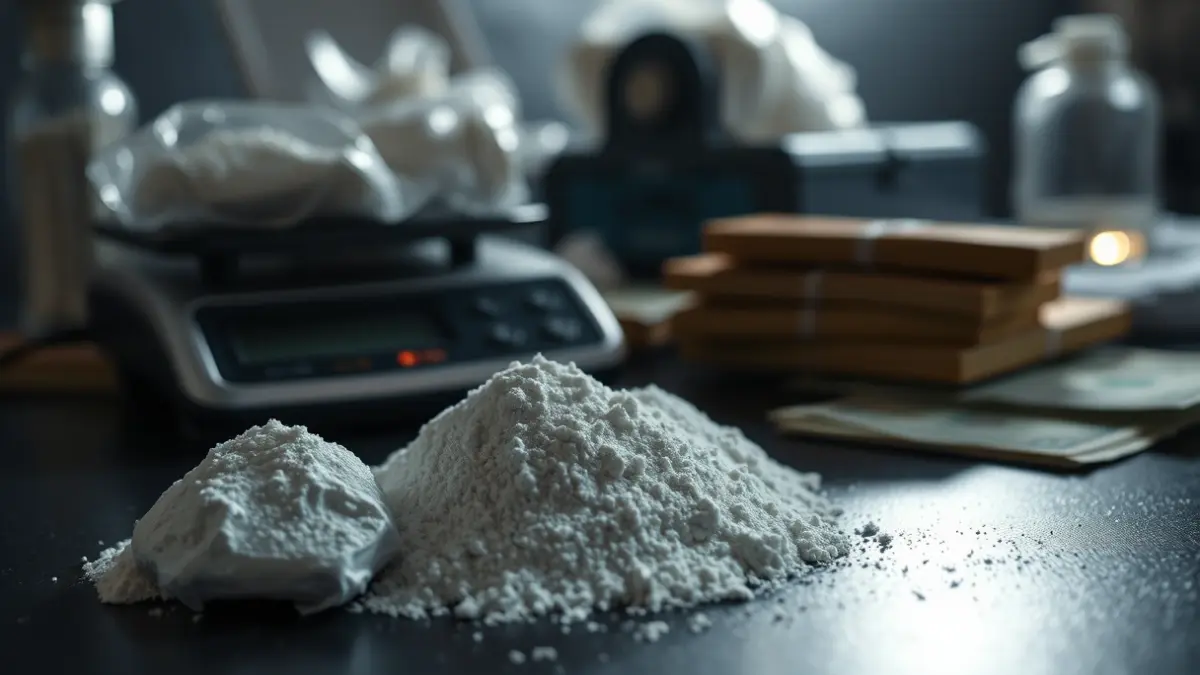 Imatge genèrica de cocaïna confiscada i diners en efectiu.