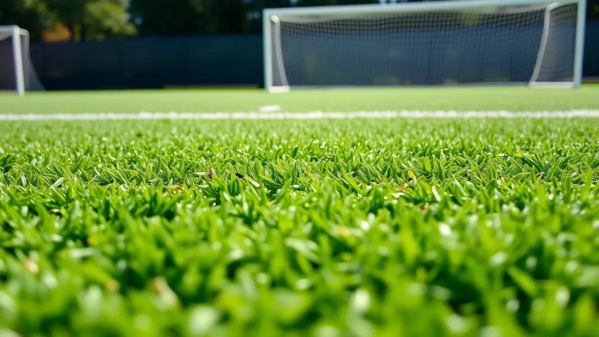Imatge genèrica d'un camp de futbol amb gespa artificial de nova generació.