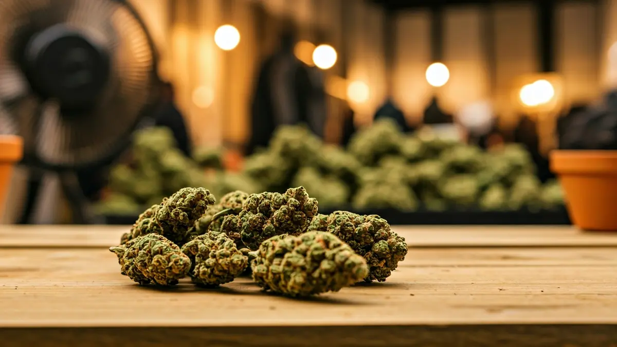 Imatge genèrica de cabdells de marihuana seca i equip de cultiu.