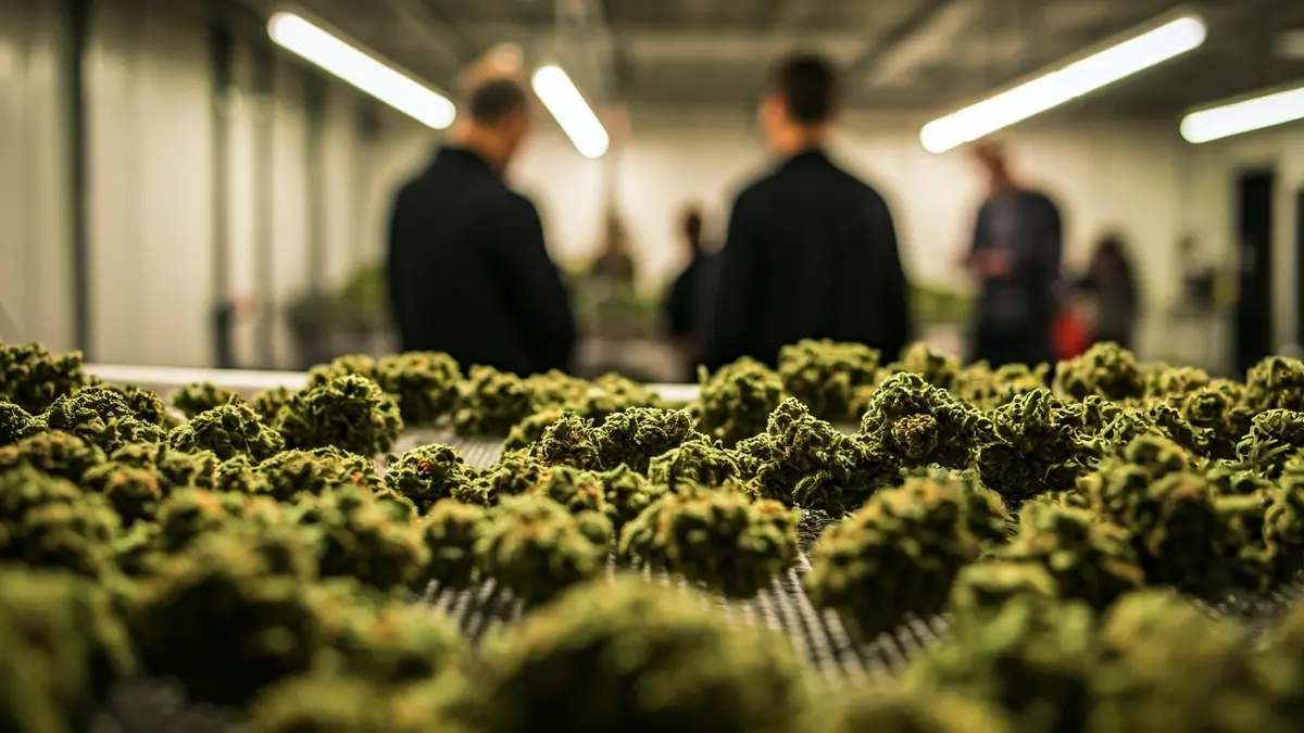 Generic image of marijuana buds on a drying rack.