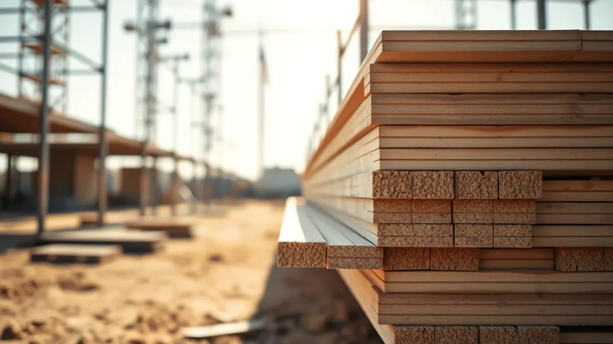 Generic image of formwork planks at a construction site.