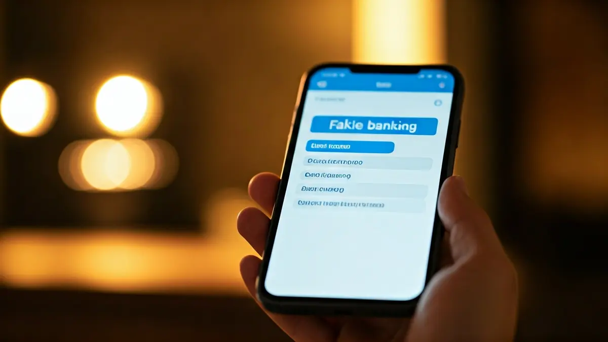Imagen genérica de un teléfono móvil mostrando un mensaje SMS falso de un banco.