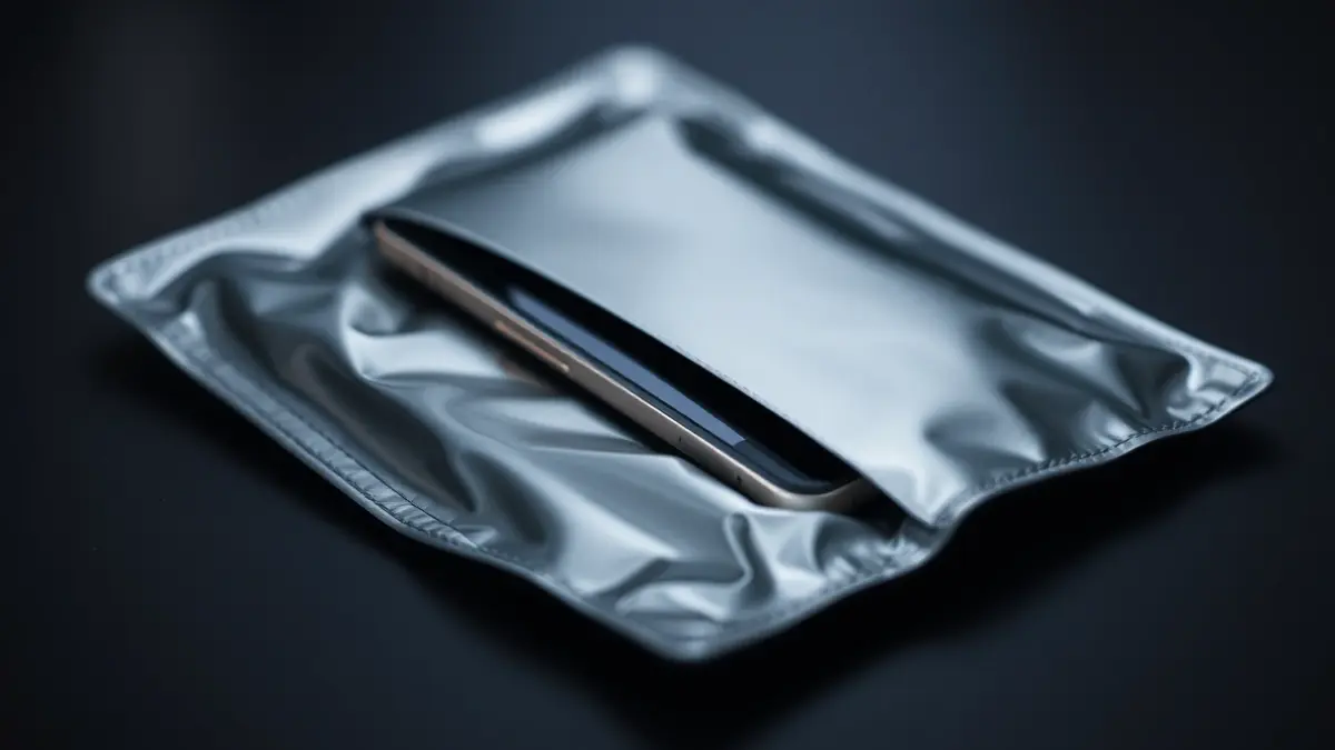 Generic image of a Faraday bag, a device used to isolate mobile phone signals.