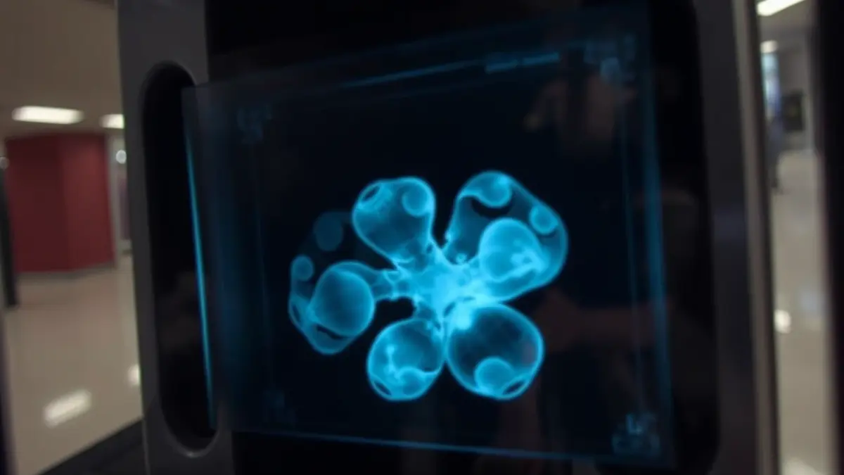 Imagen genérica de una maleta siendo escaneada en un aeropuerto, con formas orgánicas visibles en la pantalla de rayos X.