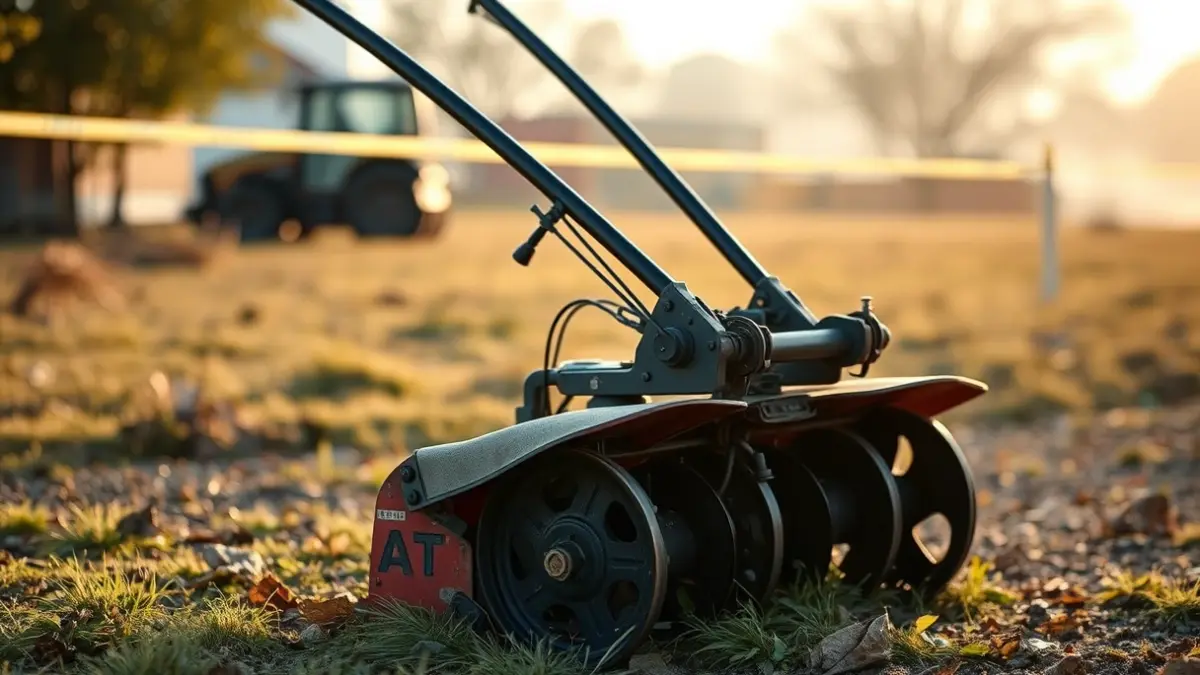 Image of a rototiller recovered after a theft from an agricultural farm.