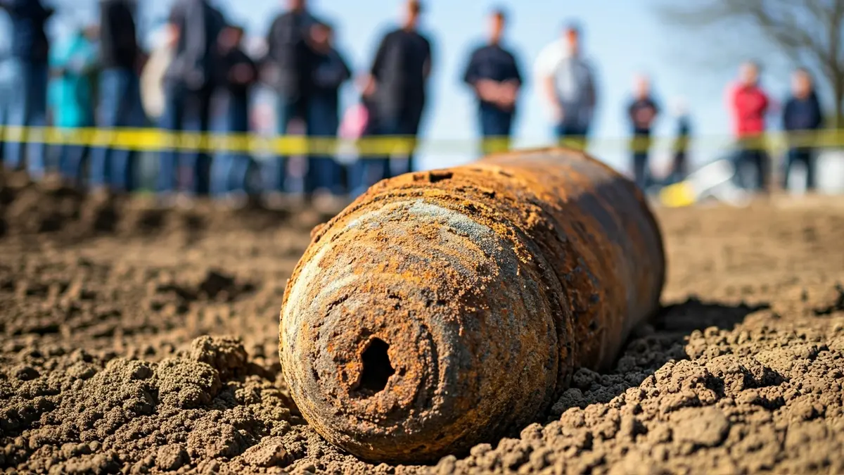 Imagen de una bomba de la Guerra Civil encontrada en unas obras en Valencia.