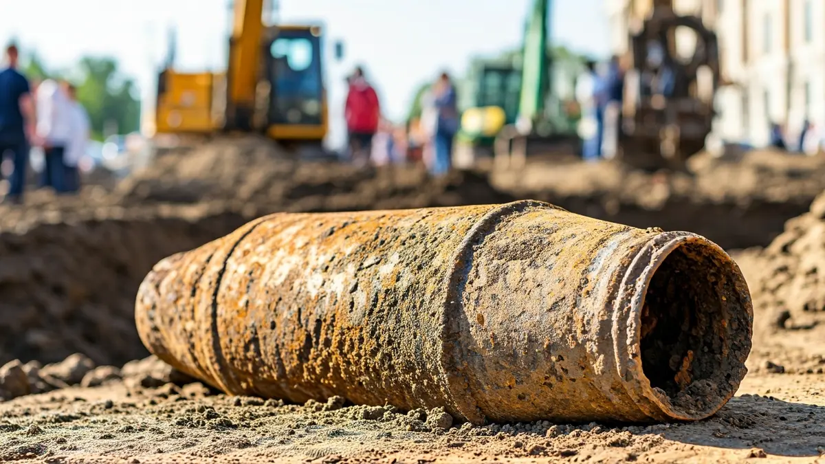 Imagen de una bomba antigua encontrada en obras