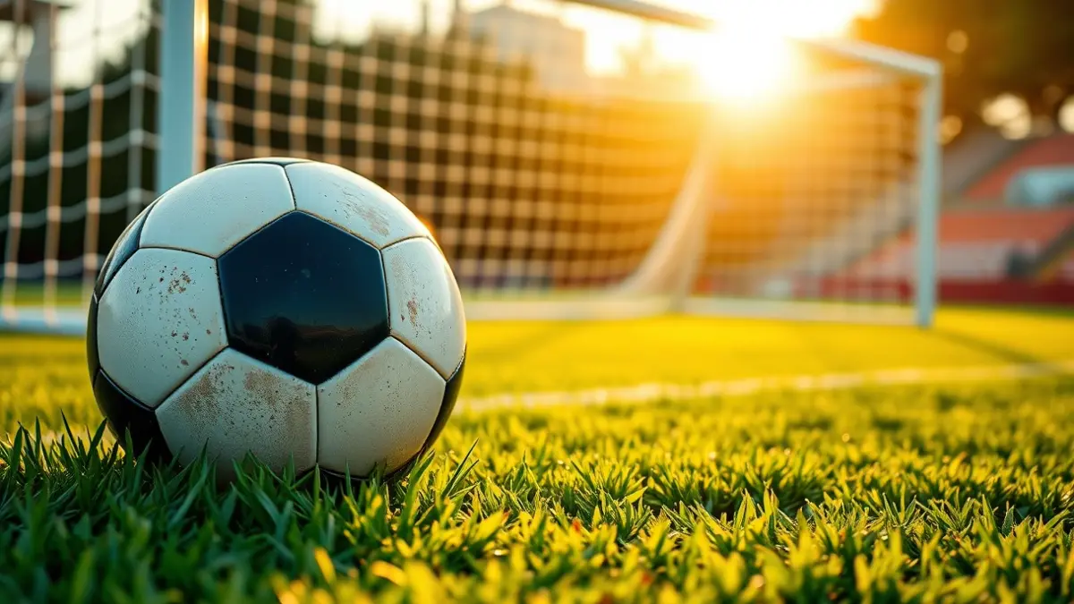 Imatge genèrica d'una pilota de futbol en la gespa d'un estadi.