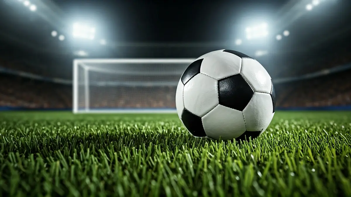 Generic image of a soccer ball on a green field.