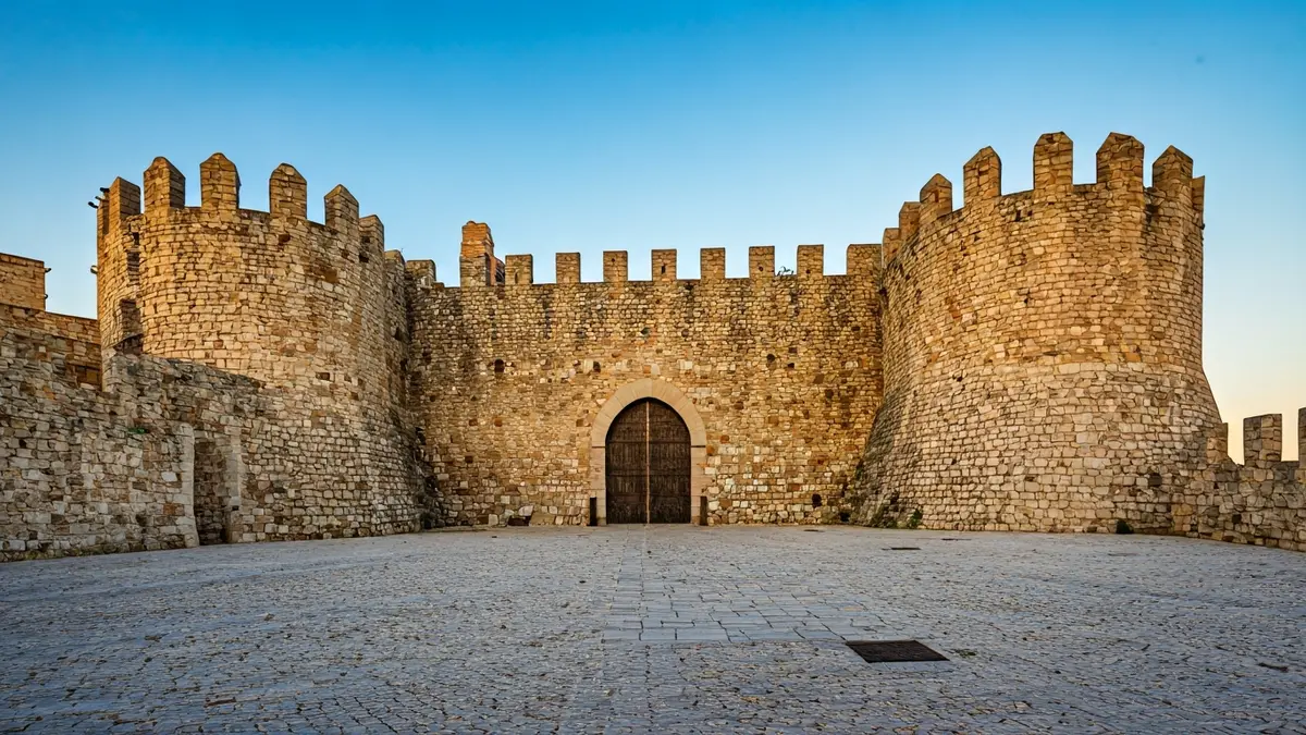 Image of Onda Castle, with its stone walls under the sunlight.