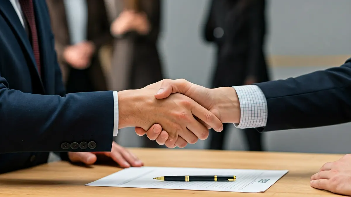 Imatge genèrica de dos mans encaixant sobre un escrit, simbolitzant una connexió laboral.