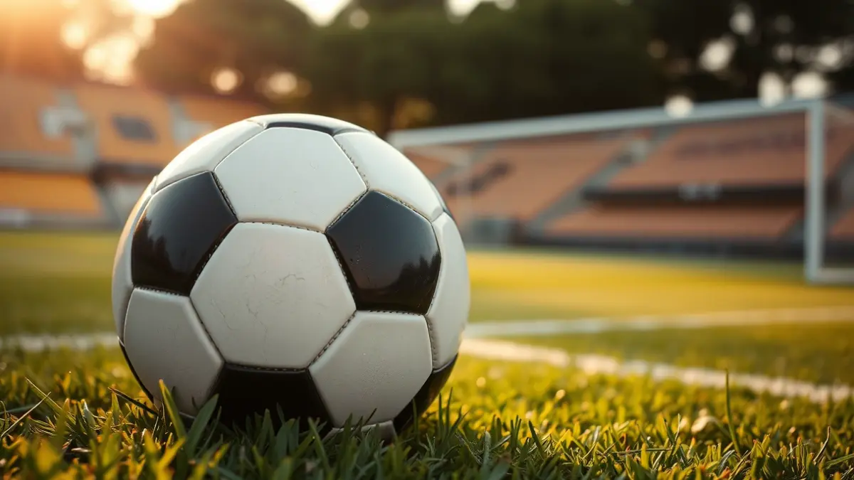 Imatge genèrica d'una pilota de futbol sobre la gespa d'un estadi.