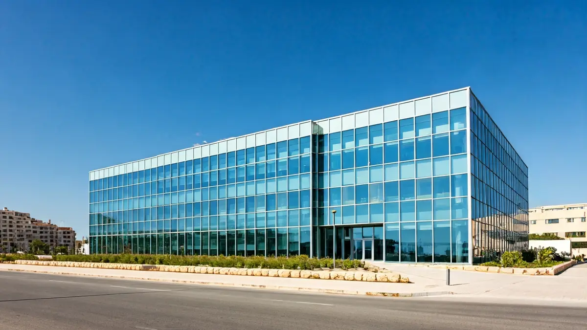 Imatge d'un edifici modern de ciència en una ciutat costanera mediterrània.