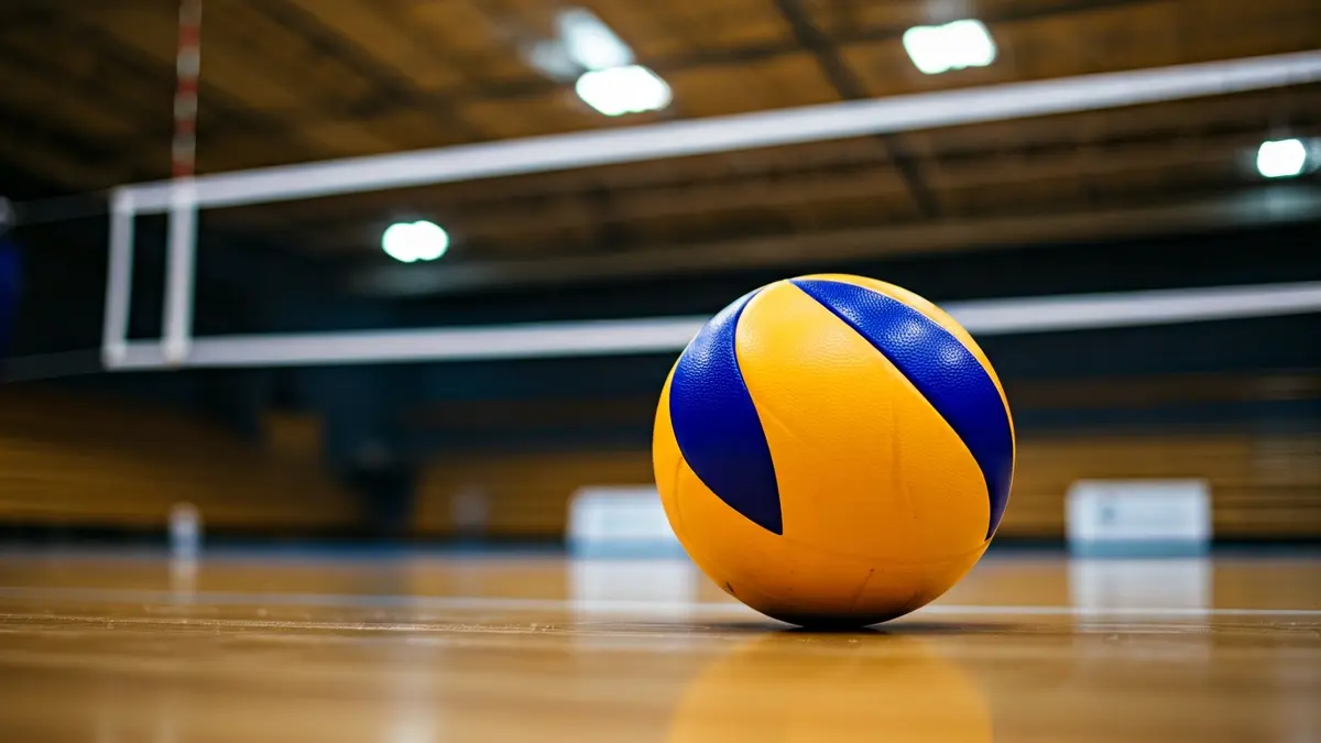 Generic image of a volleyball on a court.
